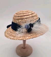 Chapeau en paille fleuri pour