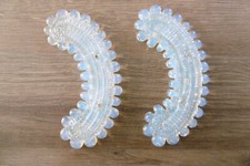 2 ANCIENS ELEMENTS PLAQUE EN VERRE MURANO POUR MIROIR VENITIEN VENISE OPALESCENT