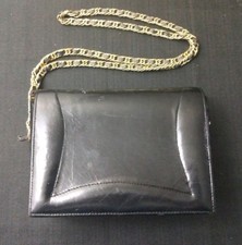 Jasmine Genuine Leather Snakeskin Black Clutch Purse Bag Handbag