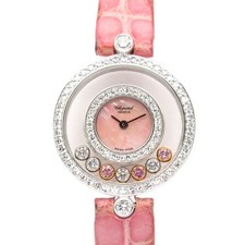 Montre-Bracelet Chopard Happy Diamond 20/3957 Quartz 18KWG Cuir Or Femme...