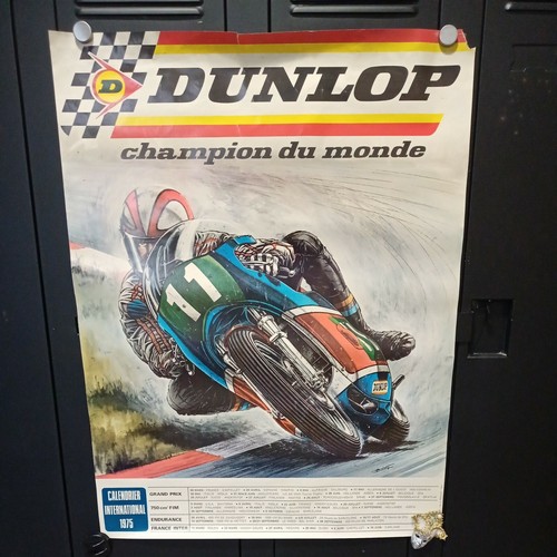 Ancien poster moto - , dunlop