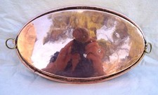 French Cookware Tinned Copper Au Gratin Fish Frying Pan 13 3/4" Oval Dish