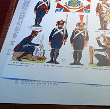 RARE PLANCHE  FORTHOFFER  - LES PONTONNIERS n°205  - UNIFORMES EMPIRE NAPOLEON 