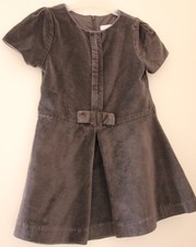 Robe habillée fête cérémonie velours gris Jacadi 4 ans **/
