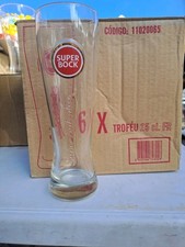 6 VERRES A bIERE SUPER BOCK  MODEL COLLECTOR 25 CL NEUFS + 12 Sous BOCK NEUFS