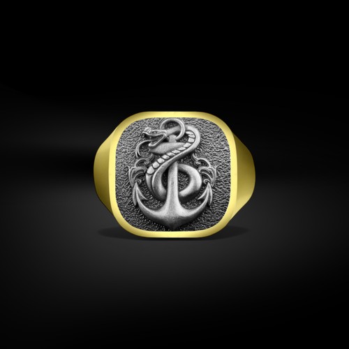 Bague chevalière homme - , en