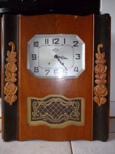 Ancienne Horloge murale à Carillon F B L 15 jours marqueterie