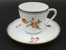 LIMOGES - TASSE CAFÉ ANCIENNE MANUFACTURE ROYALE COMTE D'ARTOIS Décor À La Reine