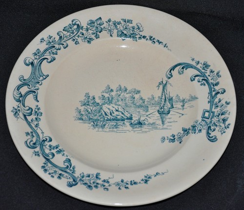 Vintage longwy plate pompadour - longwy,