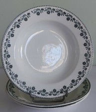 3 ASSIETTES CREUSES D 23 FAIENCE FINE HAMAGE NORD MDL GEORGETTE 1900 VERT