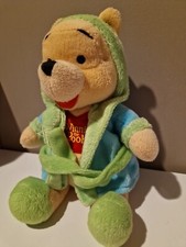 peluche disney WINNIE l'ourson 22 Cm Robe De Chambre Bleu NICOTOY 