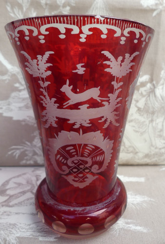 Vase cornet cristal bohème - vase,