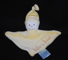 Doudou fantôme plat triangle KING BEAR jaune "bébé à bord"  3 ventouses NEUF