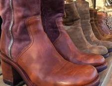 Biker Free Lance camel bi-matière cuir daim taille 39,5