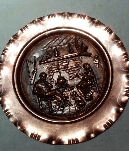 Assiette cuivre decorative - assiette,