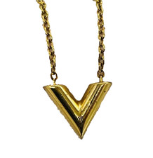 Collier Louis Vuitton Essential V en métal doré du Japon