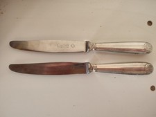 christofle 2 x couteau en métal argenté tranchant neuf argenterie coquille 