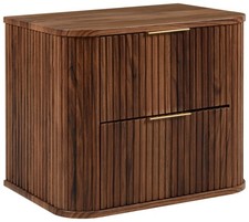 Meuble sous-lavabo salle de bain ELEGANCE 60 cm façade rainurée noyer