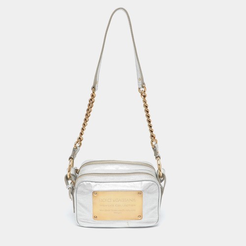 Sac double cuir argenté - double,