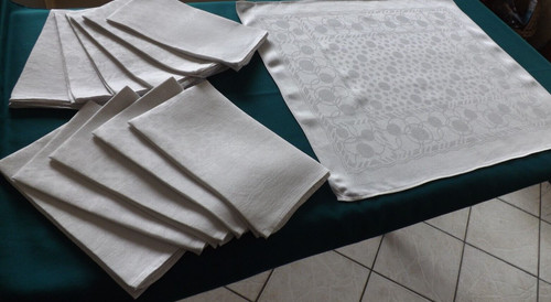Service serviettes nappe - 12, +