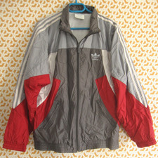 Veste Adidas 90'S Toile Nylon Anthracite Rouge polyester jacket Homme - 180 / L