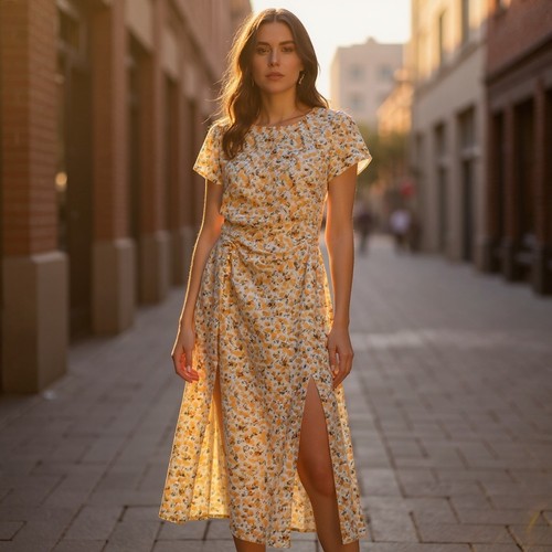 Rihoas floral midi dress - floral,