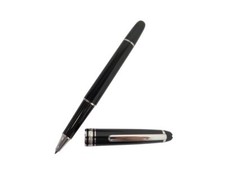 STYLO BILLE MONTBLANC CLASSIQUE PLATINE 132445 RESINE NOIRE ROLLERBALL PEN 505€