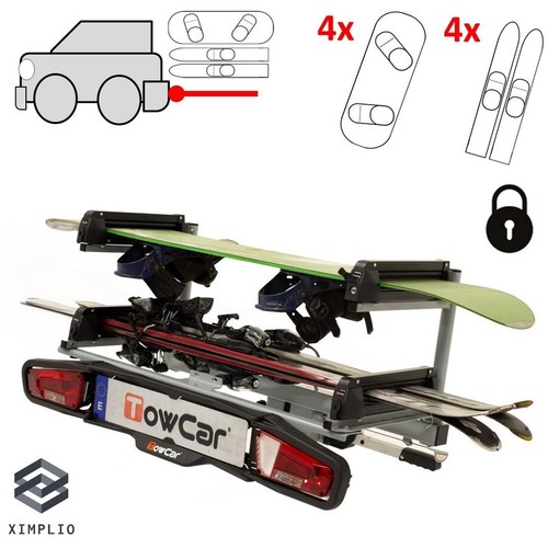 Porte ski sur attelage - porte-ski,
