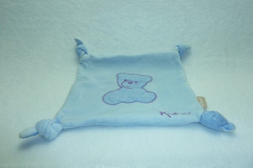 Doudou ours plat bleu - doudou,