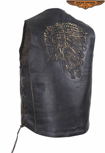 Men motorcycle brown leather - men's,