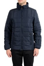 Roberto Cavalli Men's Down Navy Blue Full Zip Parka Jacket 