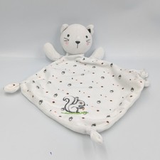 Doudou plat chat blanc glands