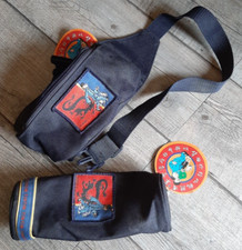 Hergé -Ensemble trousse et sacoche banane, le Lotus Bleu, années 90