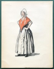 Illustration en couleurs : "Comtadine en costume" (vers 1940) PROVENCE