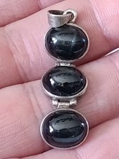 Pendentif Argent Massif & Pierre à Identifier 6,1 g Bijoux Vintage