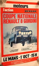 AUTOMOBILIA - Affiche LE MANS 1968 Coupe nationale RENAULT 8 GORDINI SDB24VOIC23