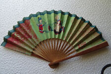 PETIT EVANTAIL ANCIEN EN PAPIER PEINT A DECOR D'ENFANTS