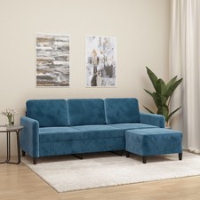 Canapé à 3 places avec repose-pieds Gris foncé 180 cm Velours canapé vidaXL