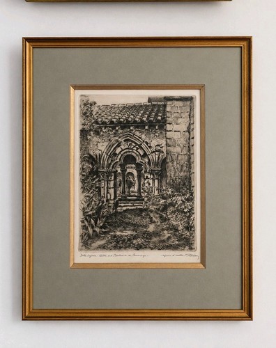 Ancienne gravure eau forte - “ancienne, eau-forte