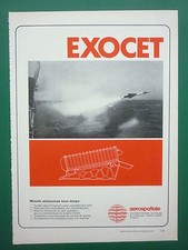 2/1973 PUB AEROSPATIALE ENGIN TACTIQUE MISSILE ANTINAVIRE EXOCET ANTISHIP AD