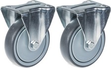 Roues Fixes En Caoutchouc Gris