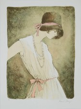 Bernard CHAROY : Charlotte au collier - Lithographie originale signée