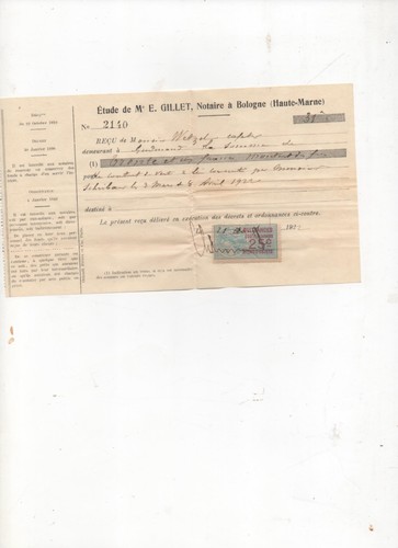 Timbre quittance ceres - quittance, 1922