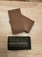 US WW2 Packet First Aid Field Brown Dressing ACME COTTON PROD. Co - MED DEPARTT