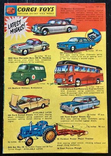 Corgi toys leaflet - toys,