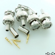 Fiche BNC mâle à sertir RG58C RG141A 50ohm 5-1634500-3 TE (lot de 4)