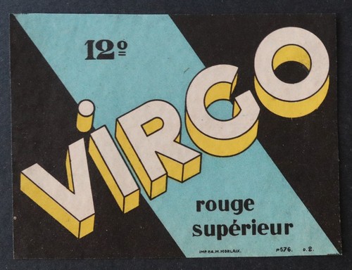 Ancienne étiquette vin - , virgo