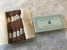 BOITE 9 ECHEVEAUX FIL A BRODER DMC DOLLFUS MIEG & CIE