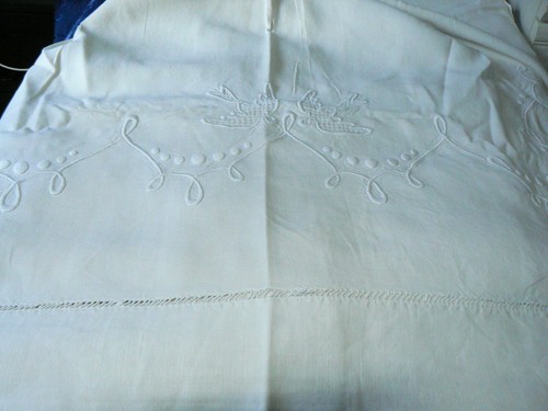Ancien drap mariage - ancien,