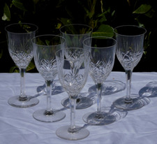 Cristallerie de Lorraine Lemberg  Service de 6 verres en cristal Haut. 13,5 cm